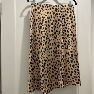 Womens leopard print midi skirt